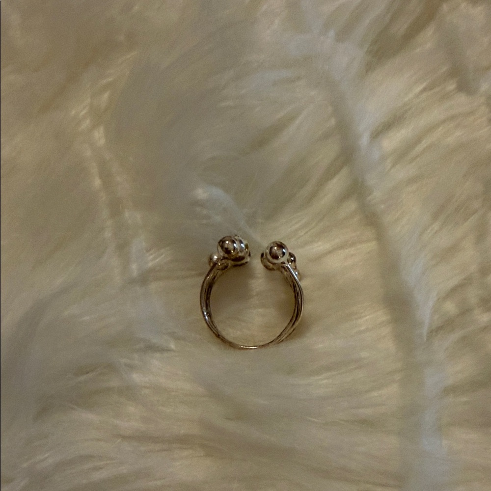 Sterling Silver Cluster Ring Adjustable - image 3